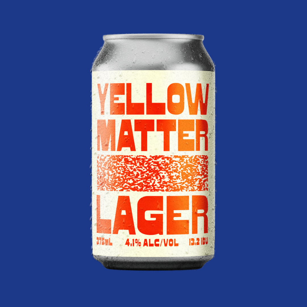 Yellow Matter Lager 375ml can – 4.1% ABV craft beer with light, bright, and floral notes.